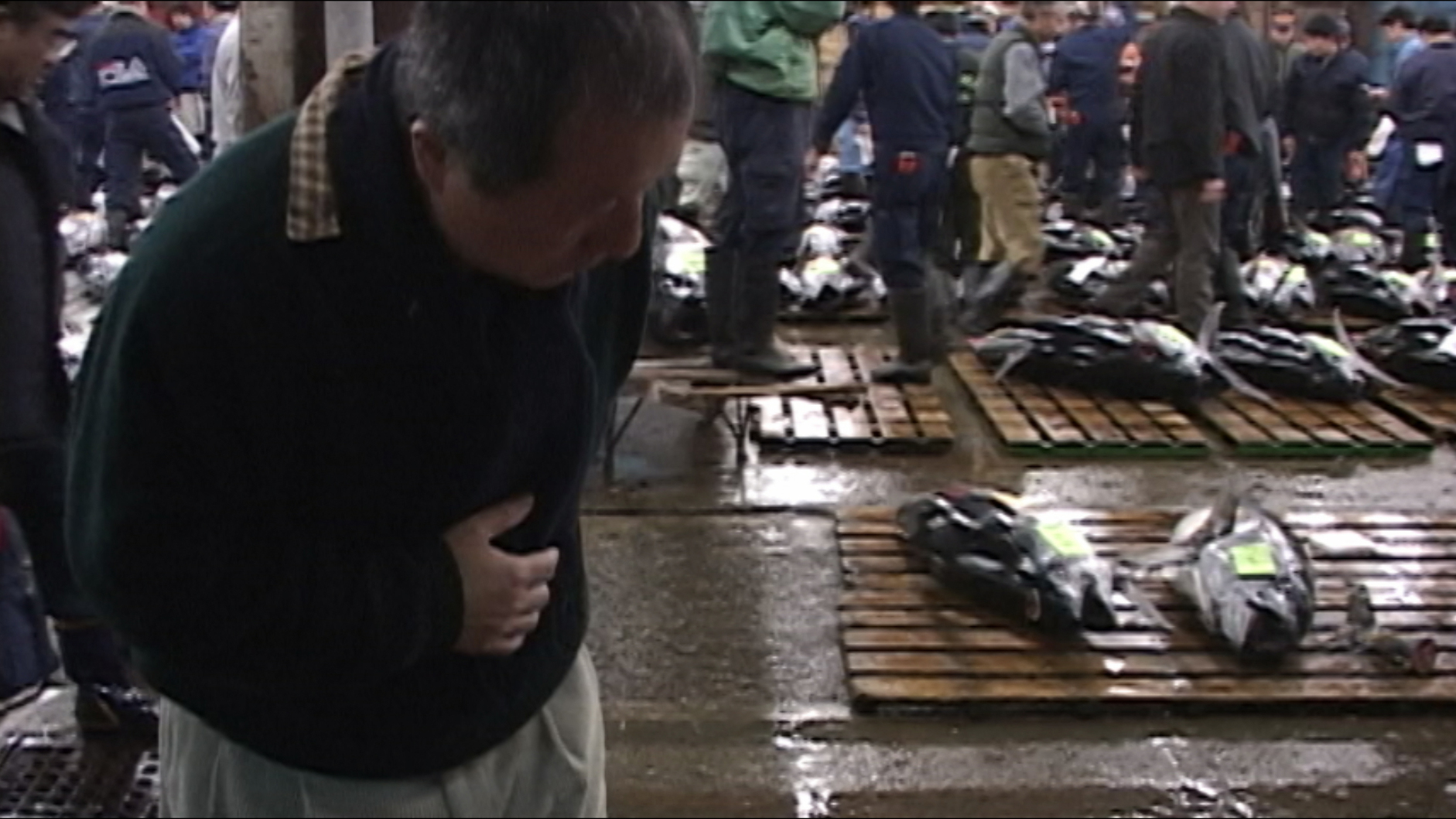 Master Chef Hiroji Obayashi at the fishmarket